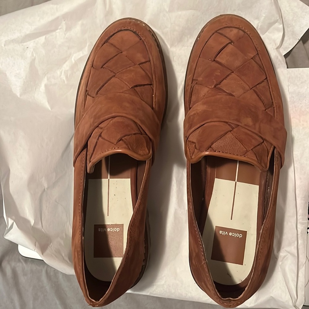 Never worn suede loafers
